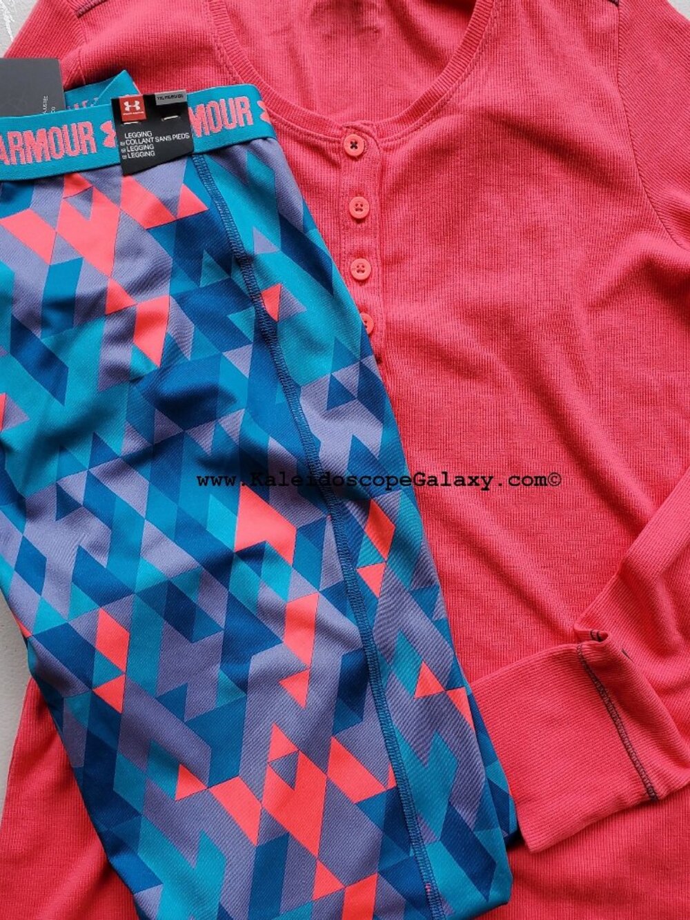 Under Armour Size Extra Large Girls ~ Leggings with Long Sleeve Top ~ NEW
